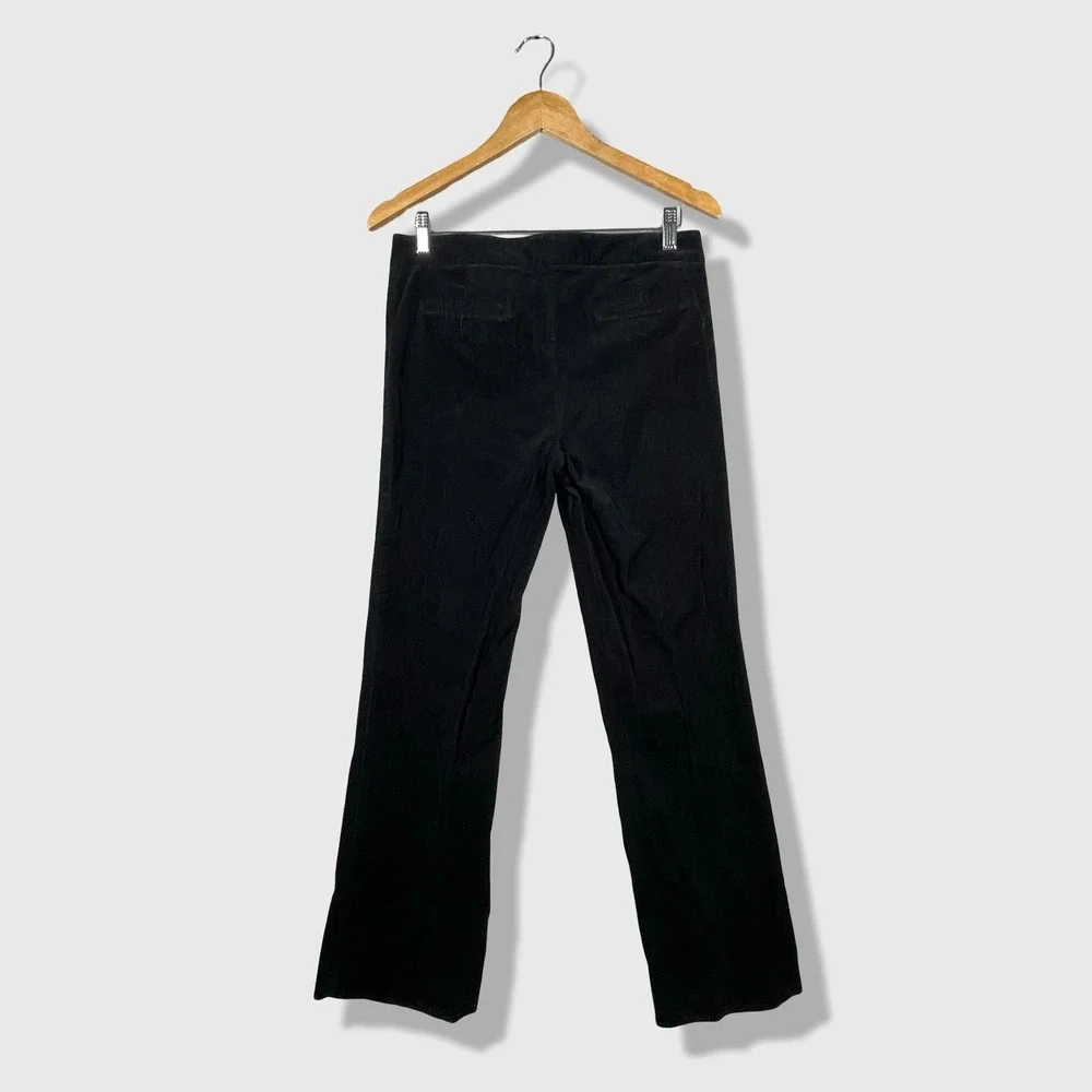 bebe Corduroy Velvet Pants Women 8‎ Black Y2K Flare Low Rise Trousers